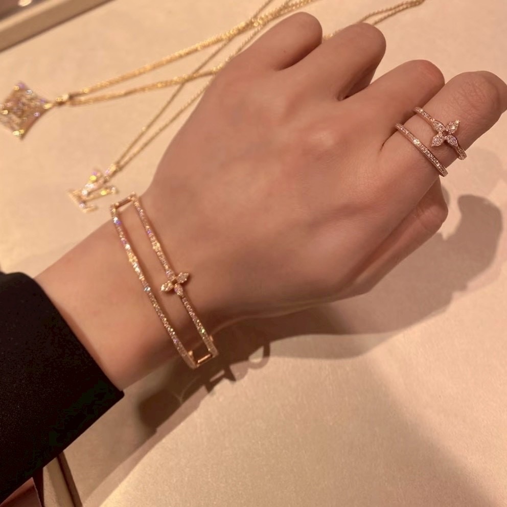 18k 高奢lv單尖花”Blossom老花雙層定製手鐲/戒指系列