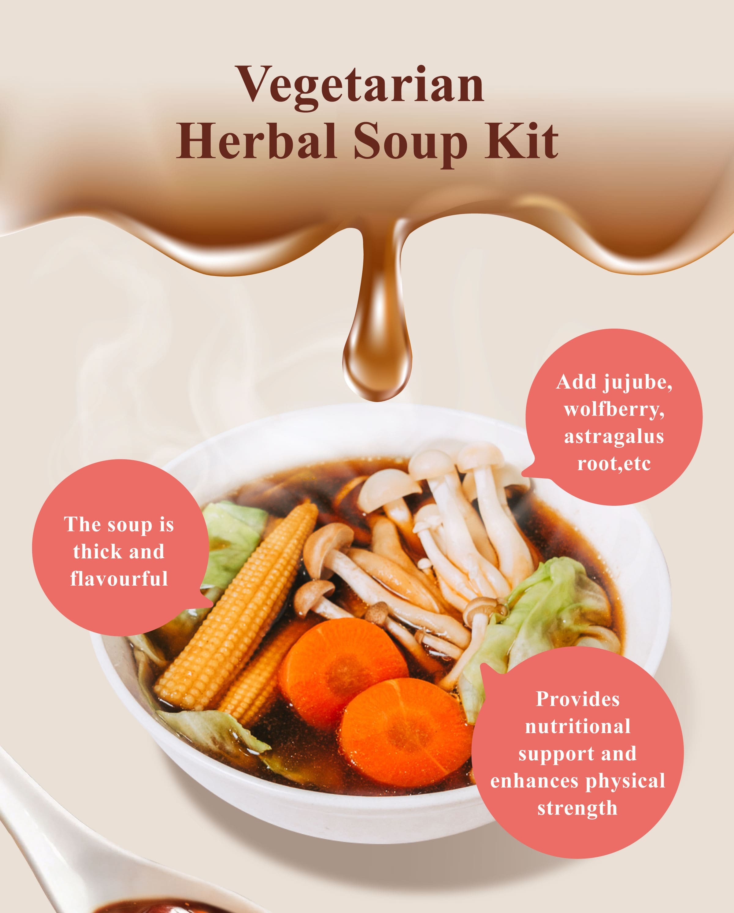 Dengyi Vegetarian Herbal Soup Kit Features