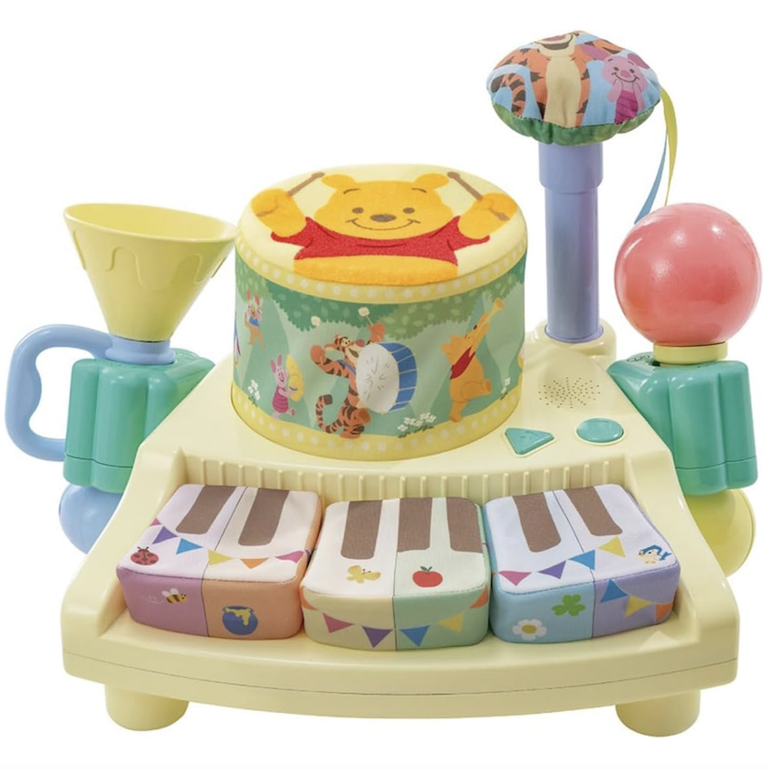 日本新版 Disney Baby 小熊維尼觸感樂器玩具