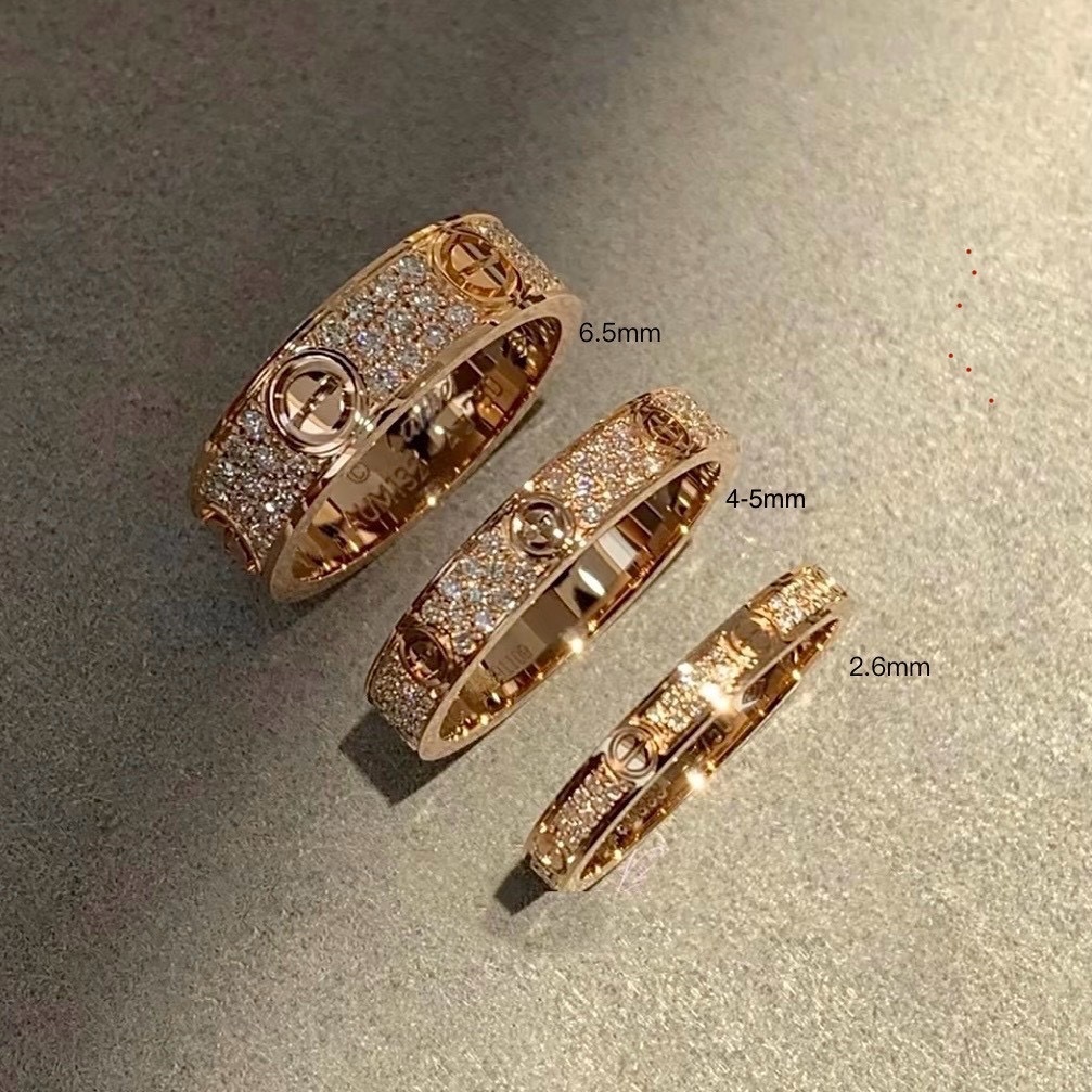 【小號4.2mm】18k ct”Love滿天星鑽釘高奢定製戒