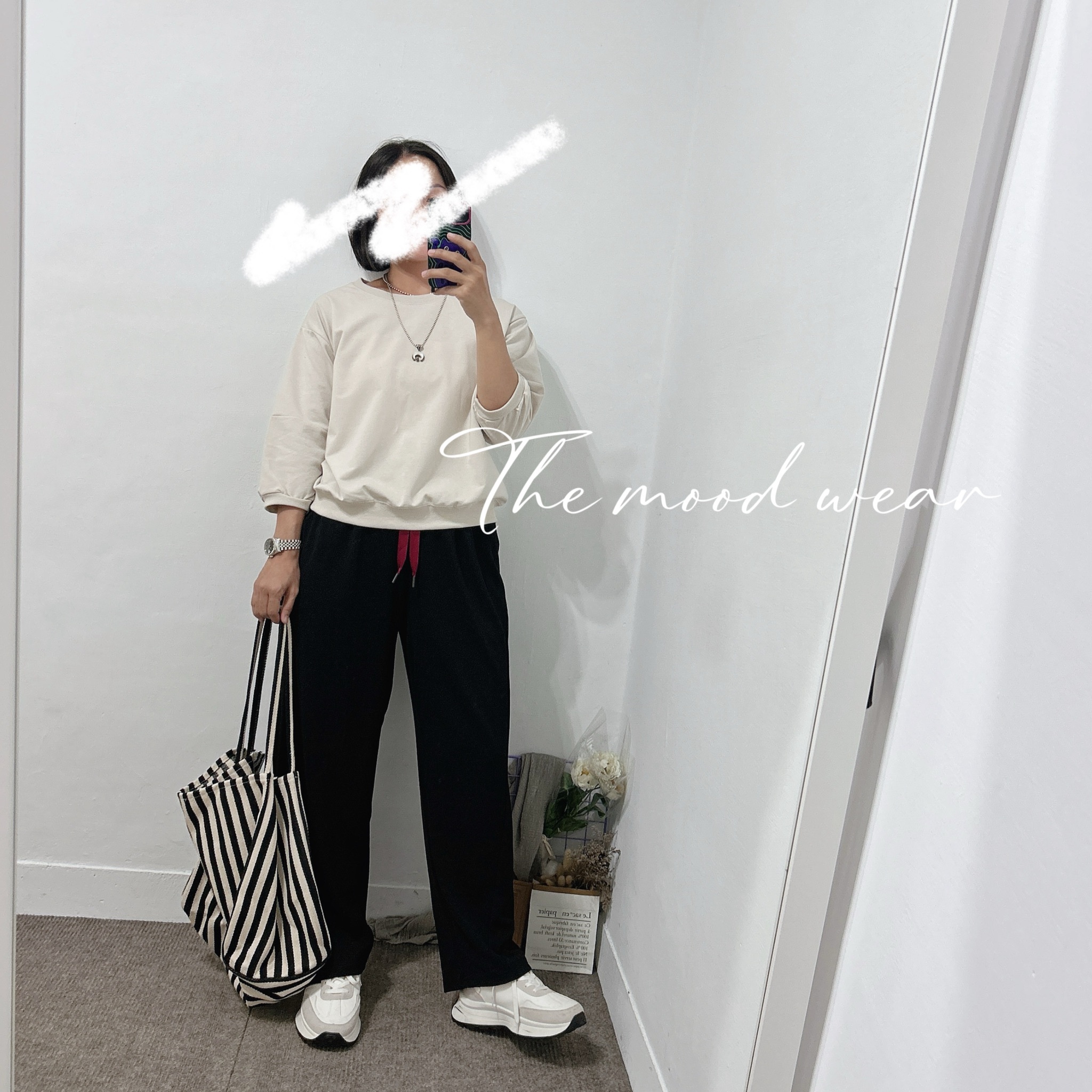 百搭基礎款袖七分袖上衣 (黑/白/粉/杏黃)