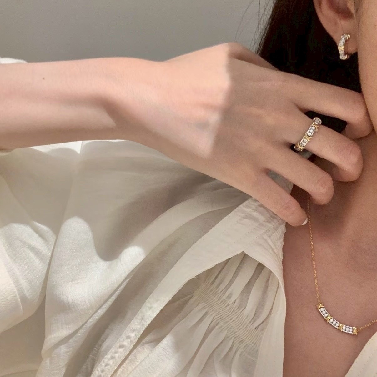 18k Ti”Sixteen Stone 經典x”十六石高奢定製項鍊