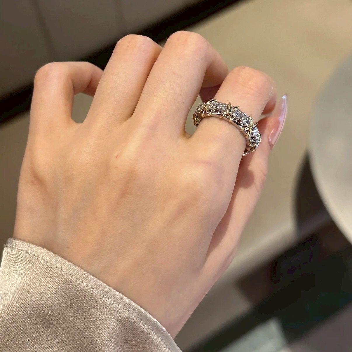 【經典版】18k Ti”Sixteen Stone 經典x”十六石高奢定製戒指