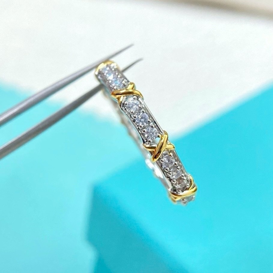 【窄版】18k Ti”Sixteen Stone 經典x”十六石高奢定製戒指