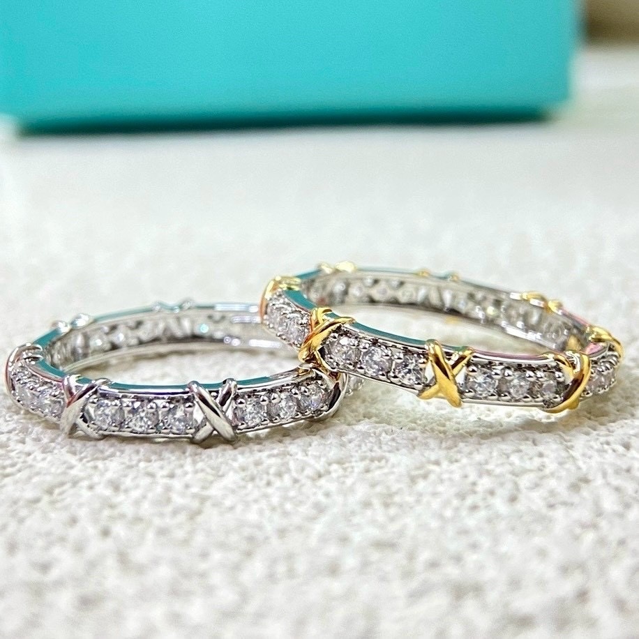 【窄版】18k Ti”Sixteen Stone 經典x”十六石高奢定製戒指