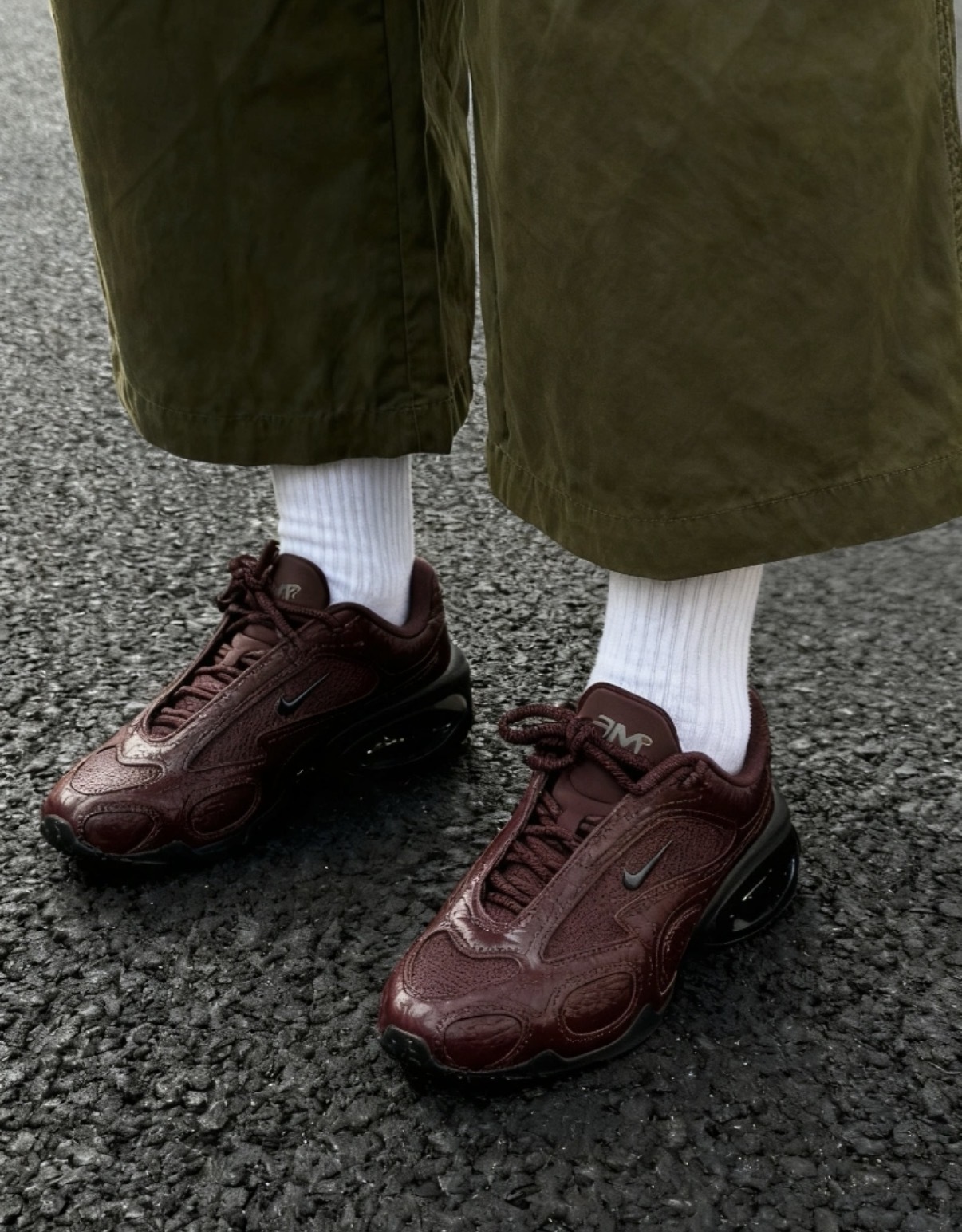 女鞋 NIKE W AIR MAX MUSE SE 酒紅 鱷魚紋 網眼 氣墊 厚底 休閒鞋【IB6689-600】