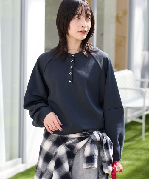 日本 The Craft Crew Products Oversized Henley Sweatshirt [CCPls846]