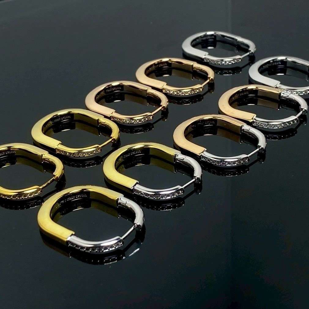 【小號半鑽】18k”Ti Lock”U型鎖高奢定製耳釘圈