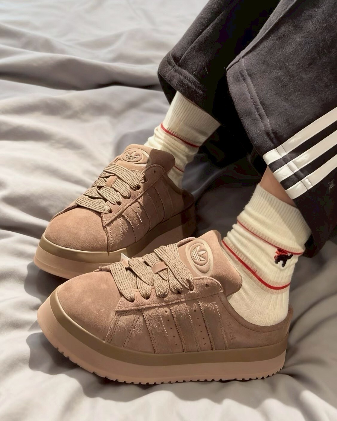 Adidas Campus 00s Winter Low 可可棕 摩卡 毛毛拖鞋 麂皮 厚底增高 穆勒鞋 女鞋