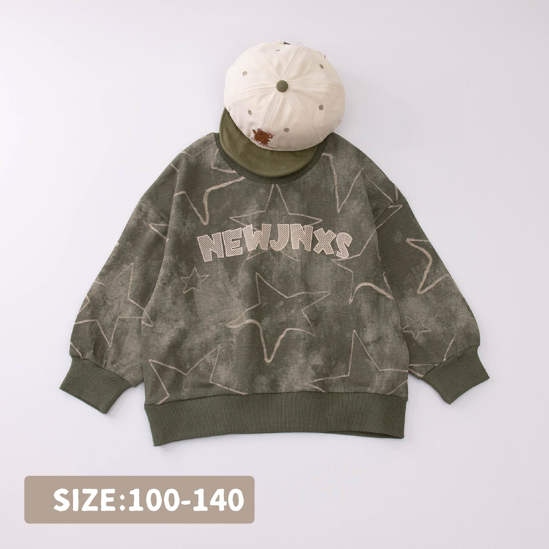 【H35290】渲染星星創意線條英字上衣