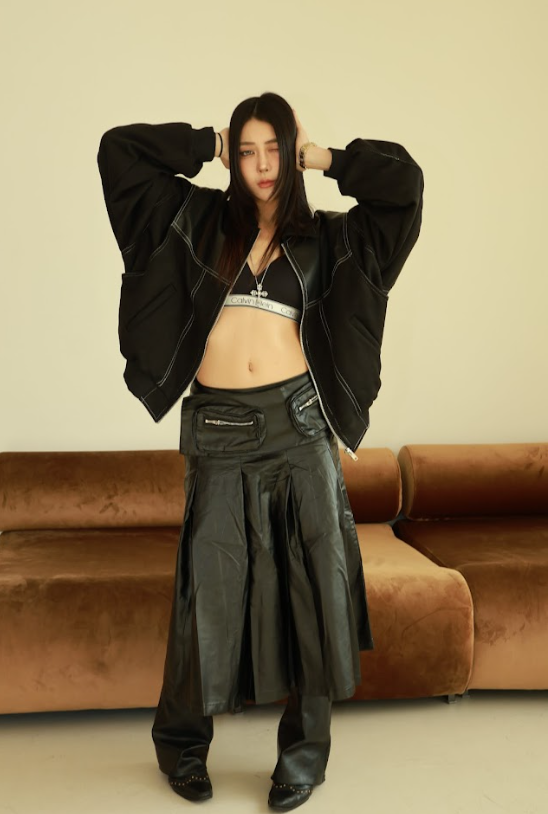 百摺 可拆卸皮帶 半身群 #皮裙