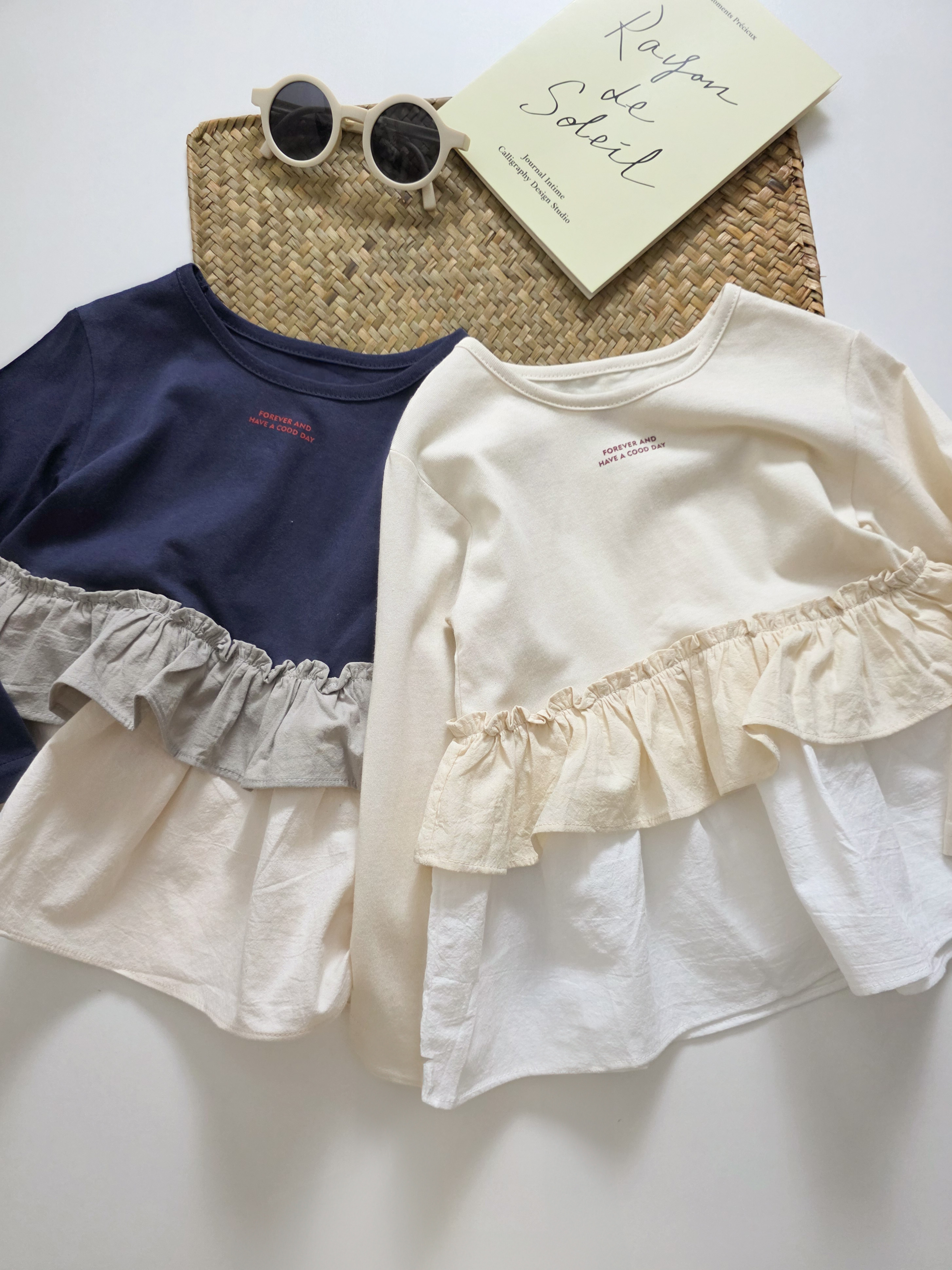 拼色蛋糕裙長袖上衣