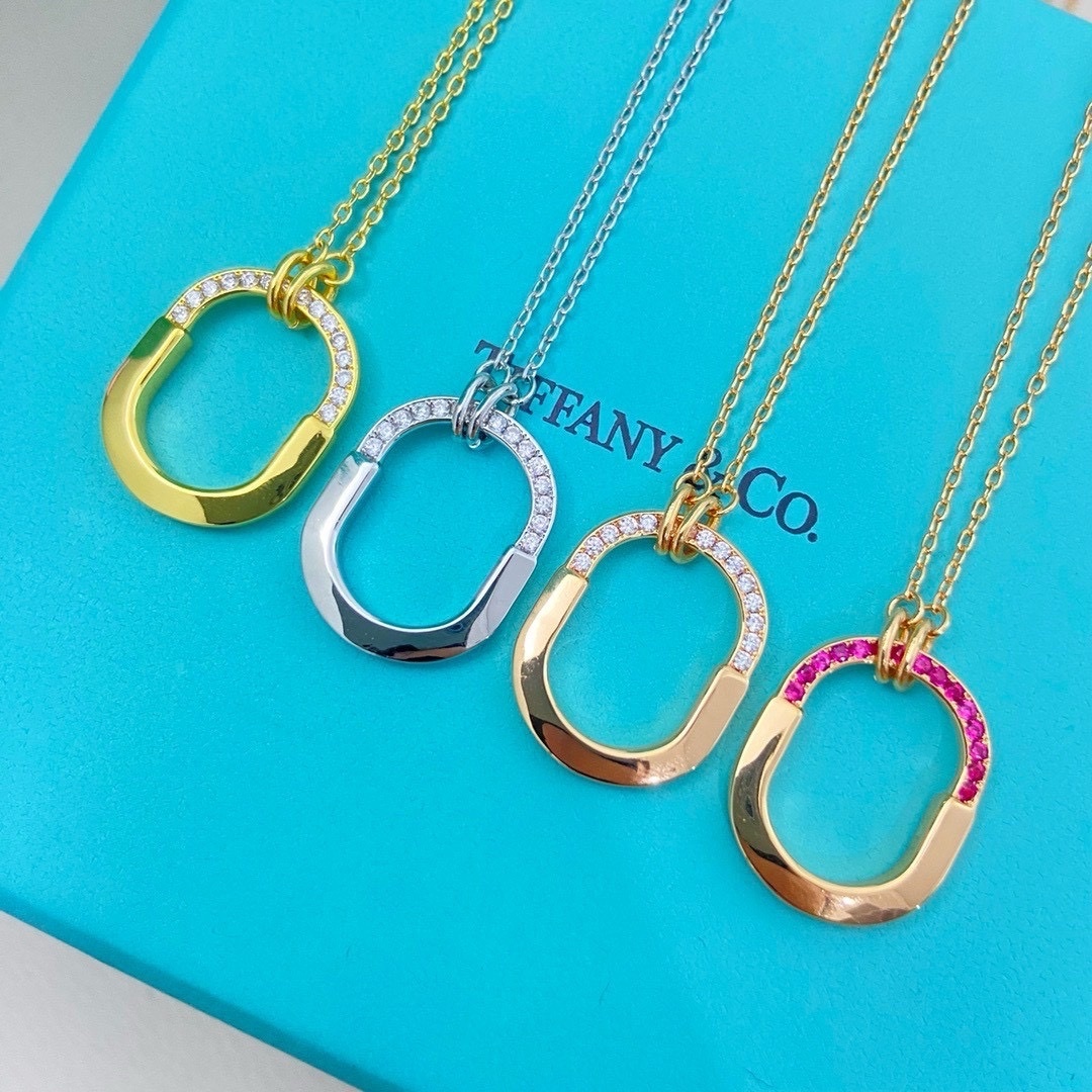 【小號半鑽/光面】18k”Ti Lock”U型鎖高奢定製項鍊