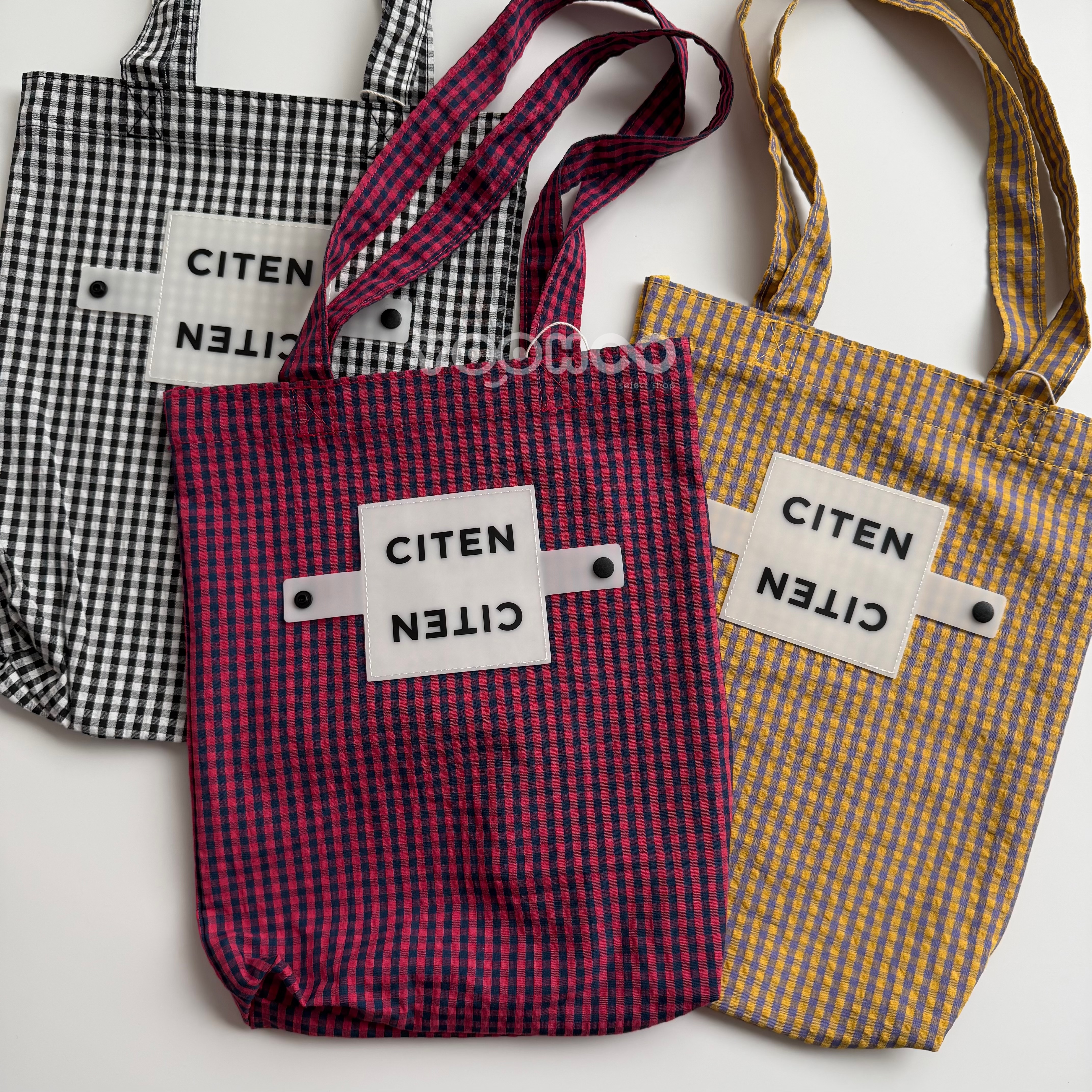 預購┃日本 CITEN 格子 格紋 可收納 托特包 手提袋 環保袋 購物袋