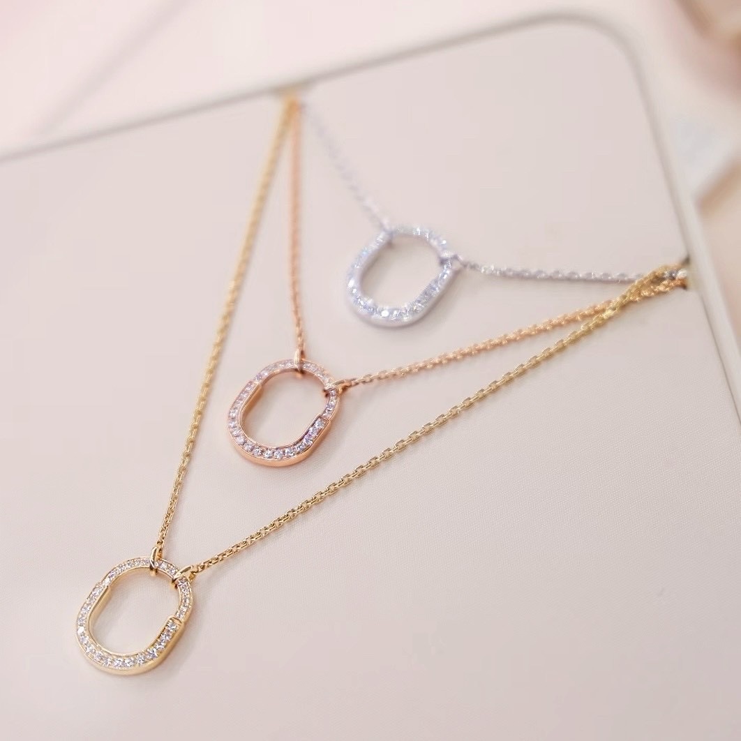 【小號滿鑽】18k”Ti Lock”U型鎖高奢定製項鍊