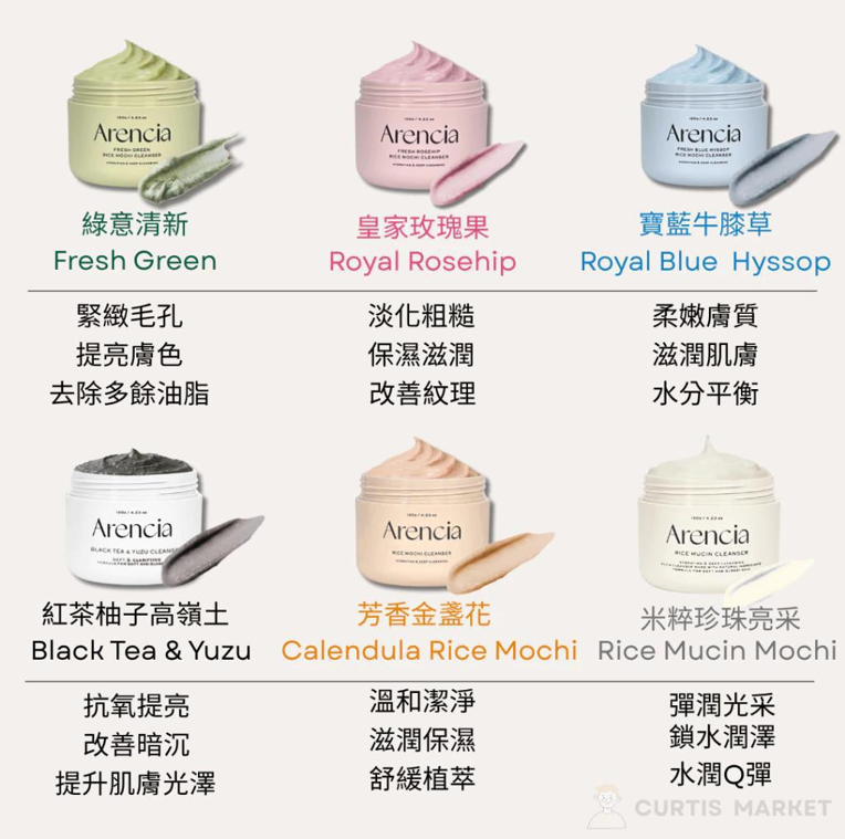 Arencia 皇家年糕潔面乳120g(6款可選擇)*折實滿$999包京東送貨上門*411Live