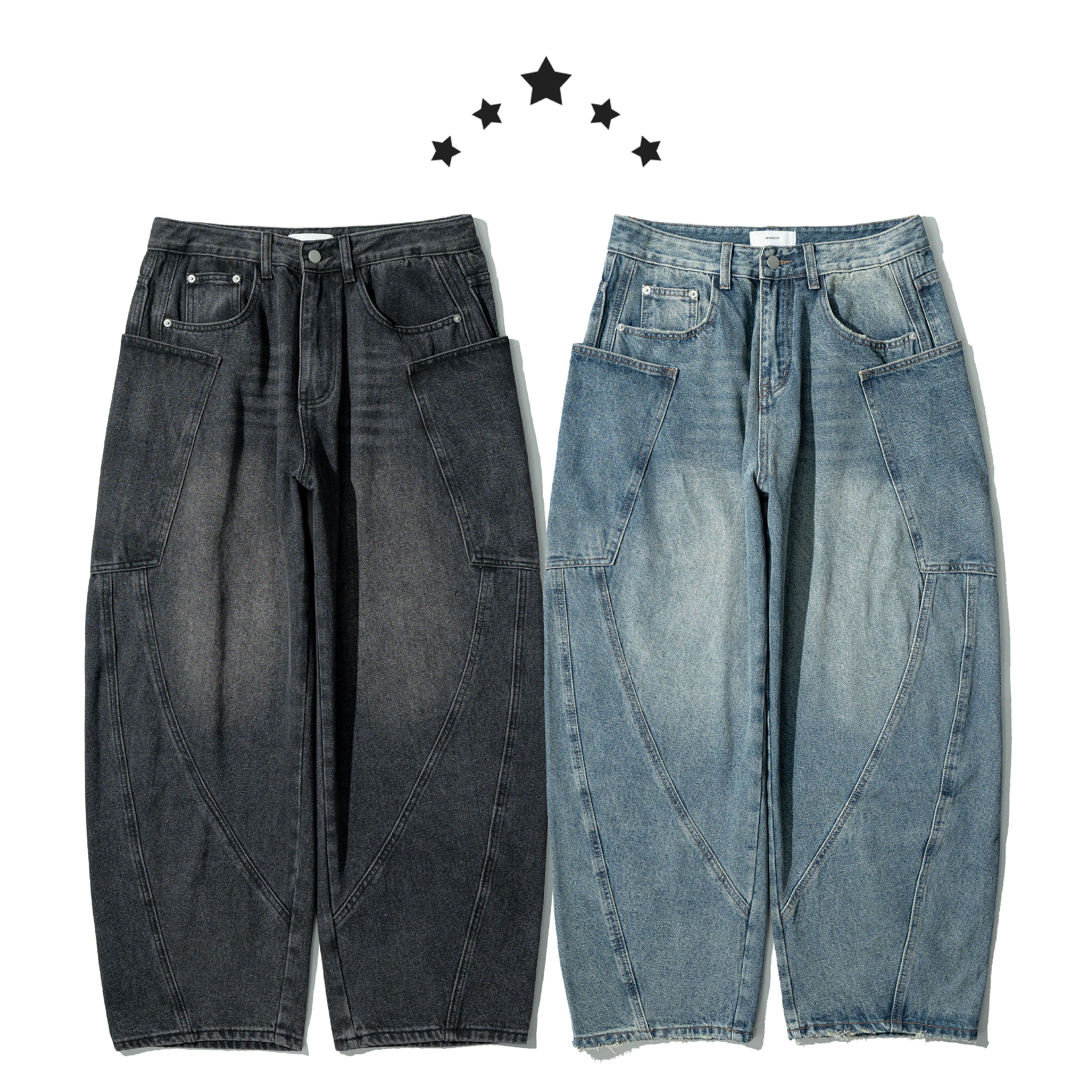 Tailored Curved Jeans 剪裁 彎刀 牛仔褲 [B-2523]