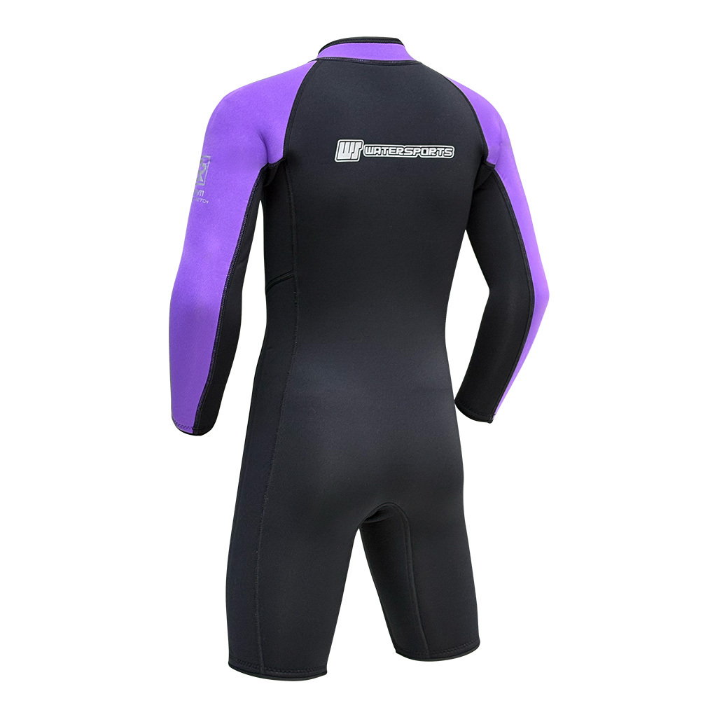 3.5mm 兒童 CR 絨毛內裡游泳連身保暖衣 - 紫
