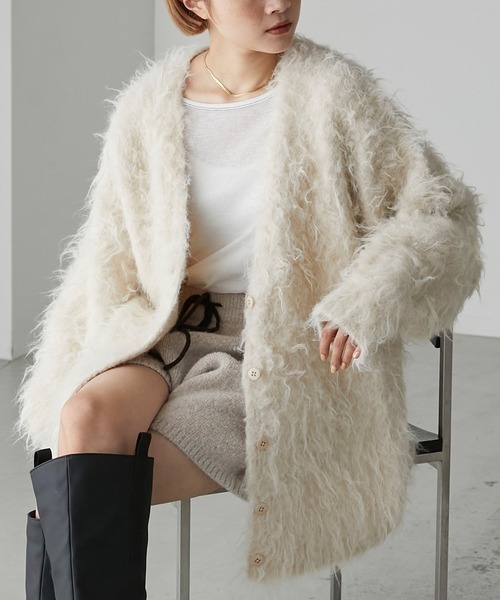 日本 Forksy 2Way 兩穿 寬鬆 針織 毛絨 開襟外套 八色