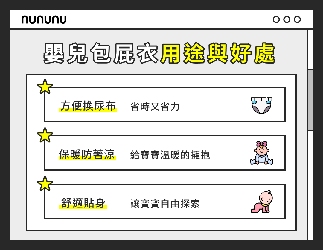 嬰兒包屁衣用途與好處