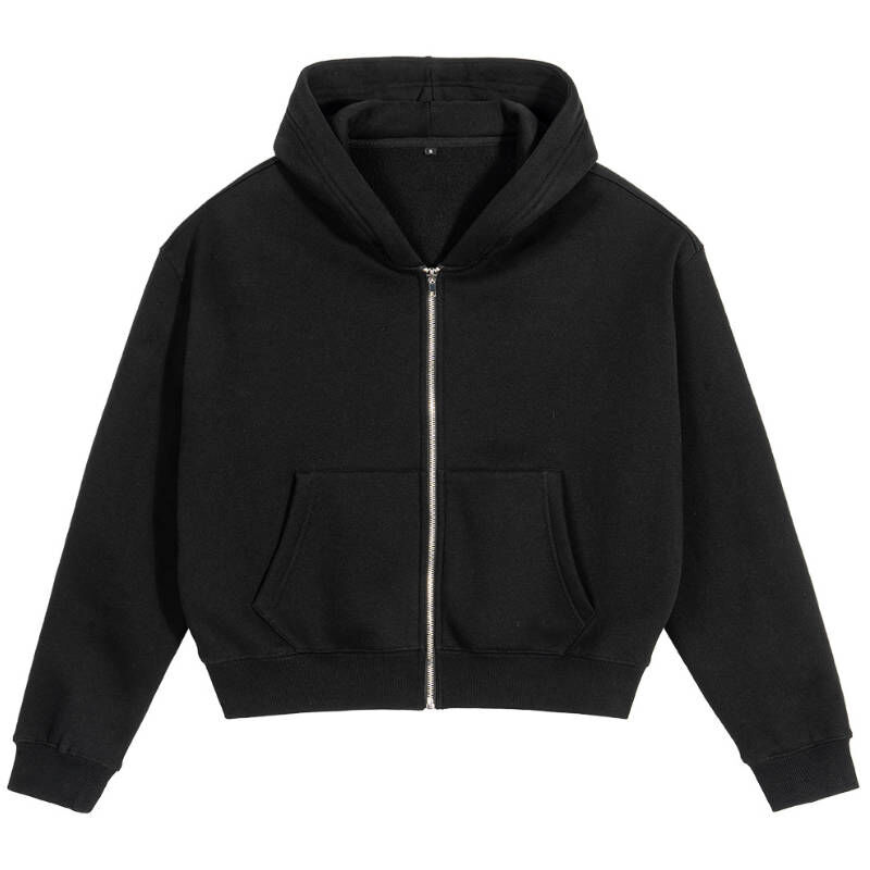 2025秋冬新款重磅短版純棉運動連帽外套套裝