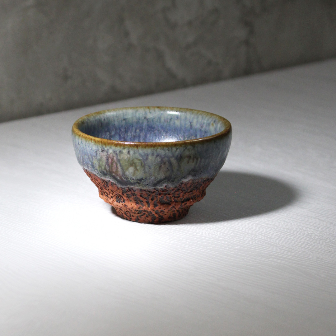 夜幕半釉磚紅品茗杯