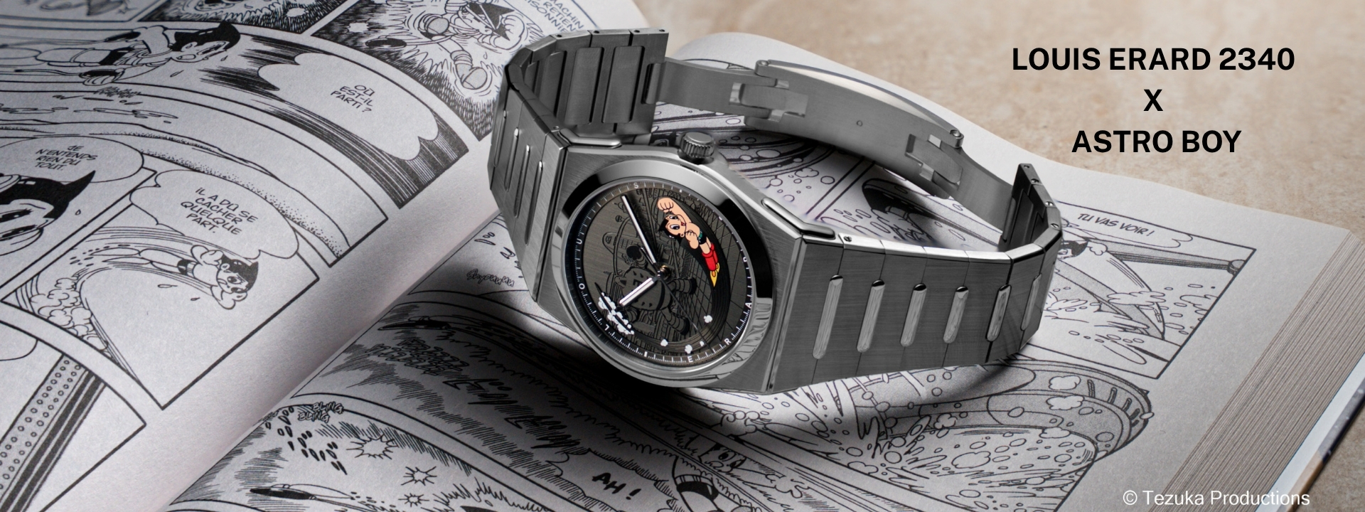 Louis Erard, 2340,Astro Boy,Manuel Emch,原子小金剛,手塚治虫,日本動畫,Metro City,機械之心,飛雄,Tezuka Productions,一體式鍊帶運動腕錶