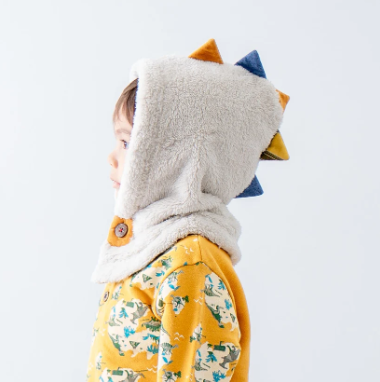 Rag-mart 杏色恐龍造型2合1圍巾連帽