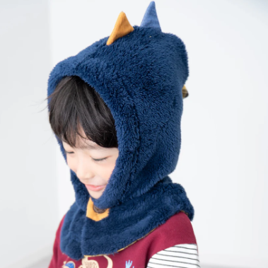 Rag-mart 藍色恐龍造型2合1圍巾連帽