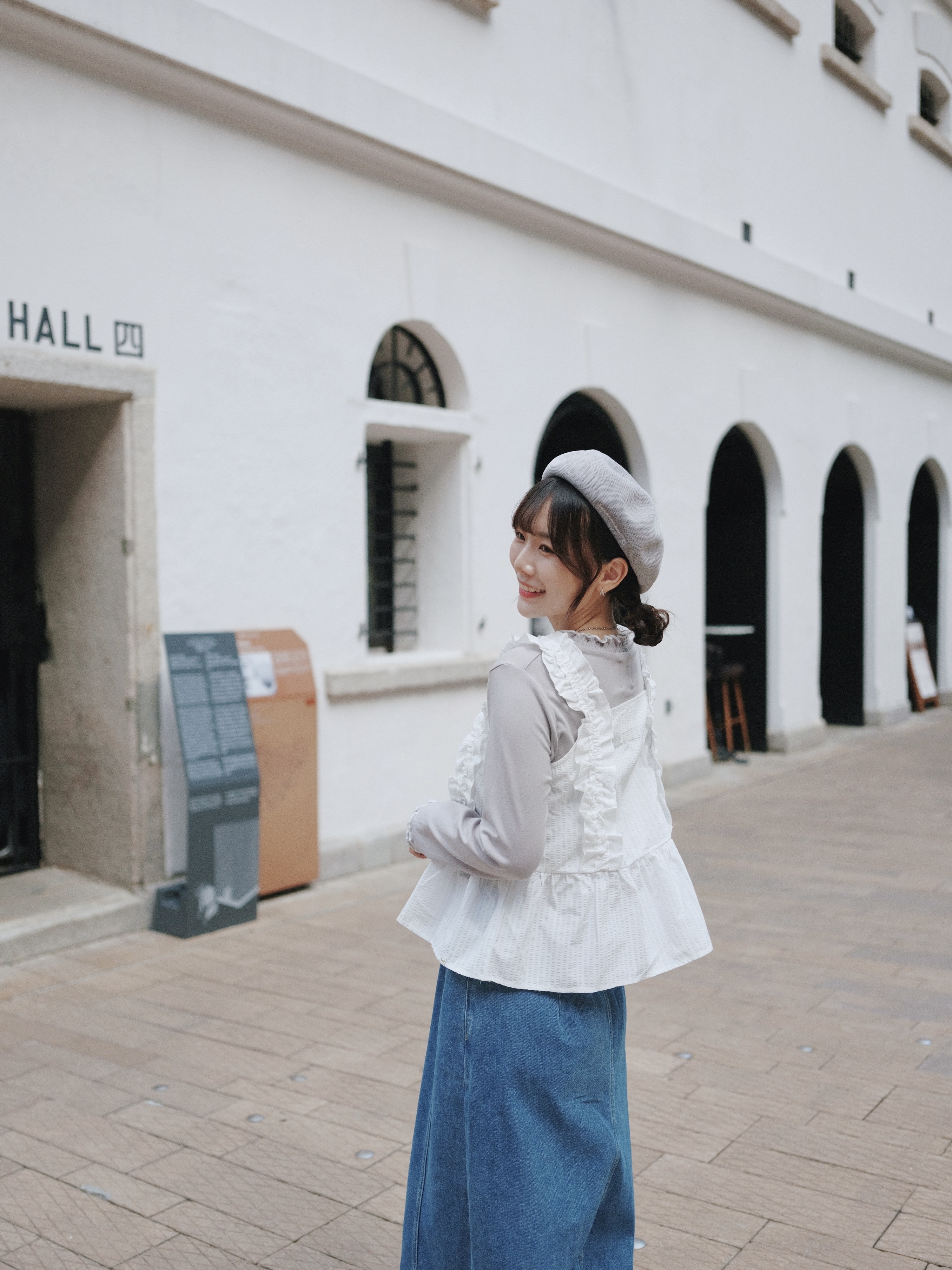 三色 / 條紋荷葉肩帶方領背心 / Striped Ruffle Strappy Top