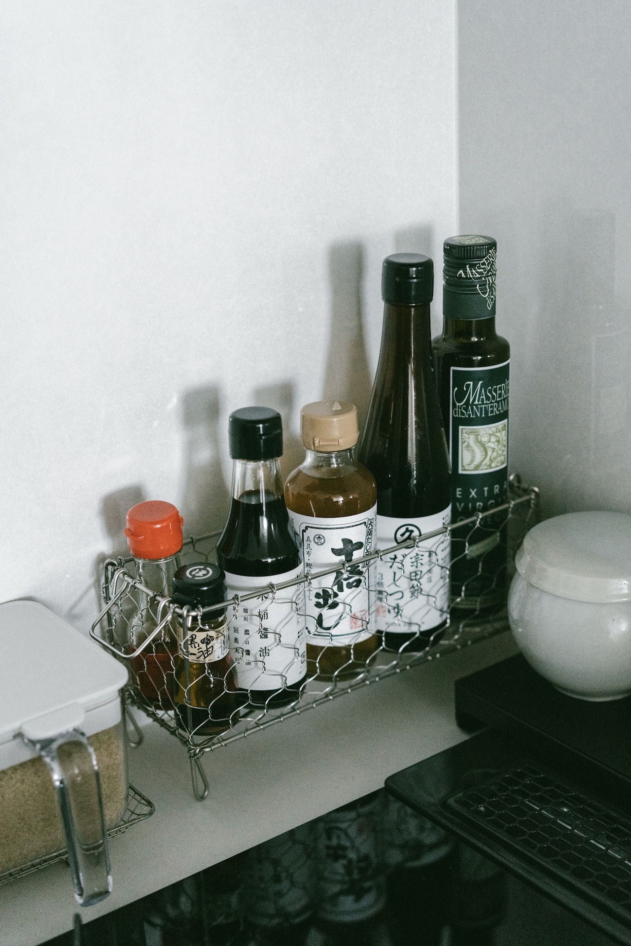 鳥井金網工芸 手編不鏽鋼經典龜甲紋長方足付調味料網籃