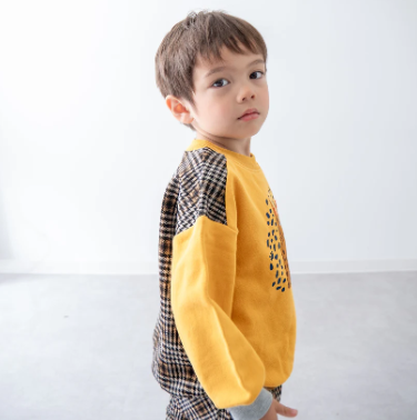 RMB10T004YW  Rag-mart 格紋獵豹復古童趣衛衣