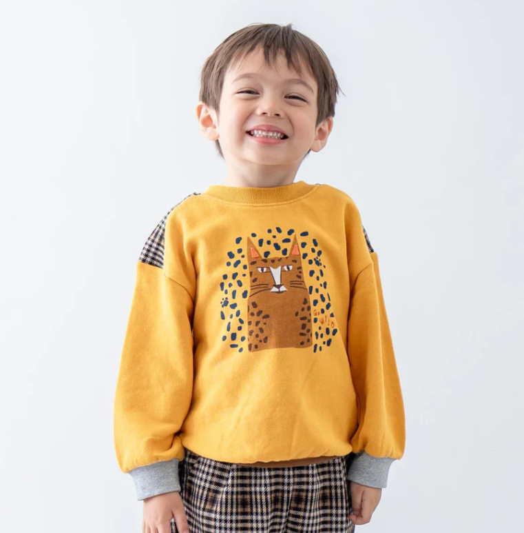 RMB10T004YW  Rag-mart 格紋獵豹復古童趣衛衣