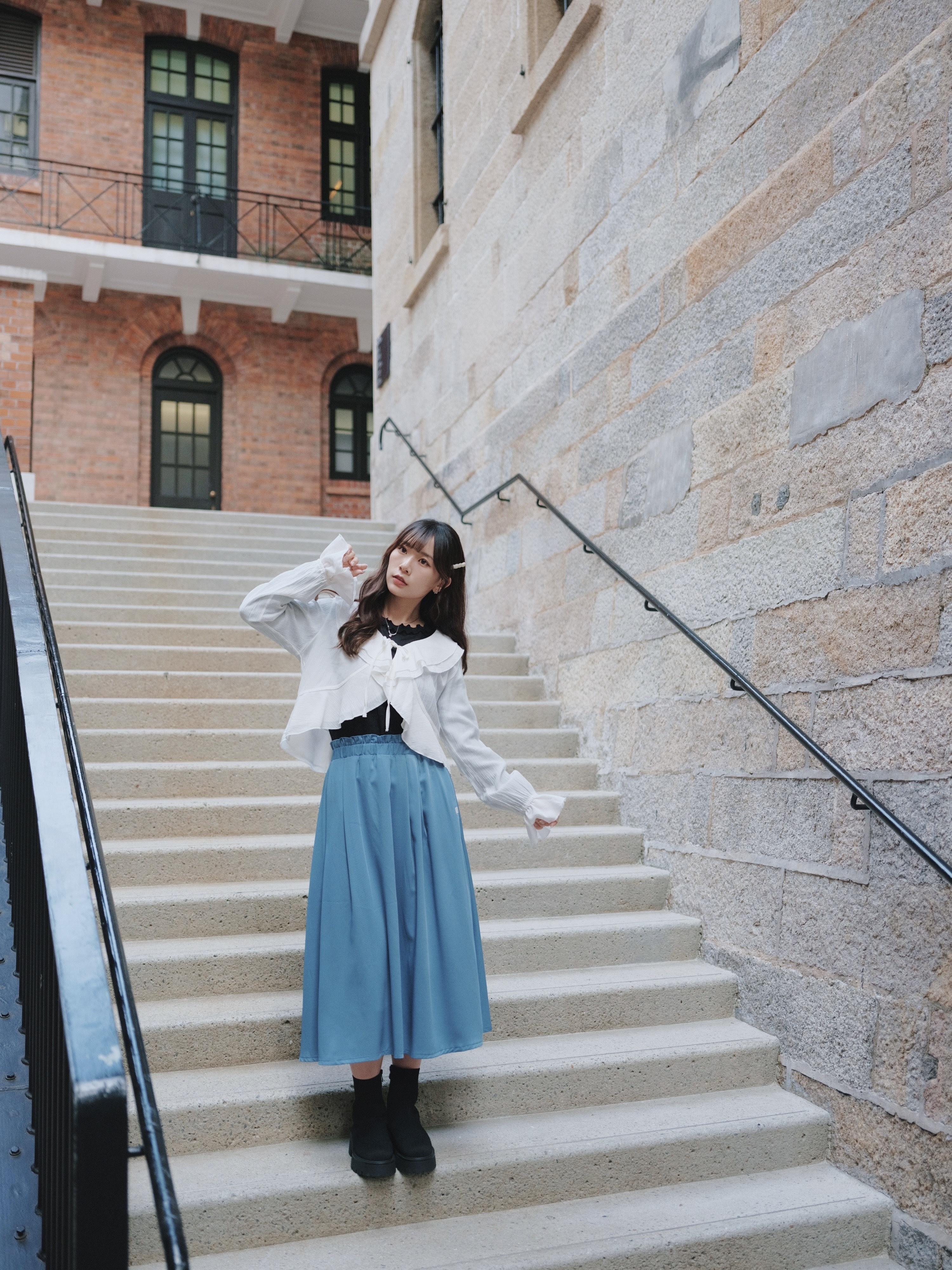 三色 / 荷葉腰柔軟雪紡長裙 / Soft Chiffon Ruffle Waist Maxi Skirt
