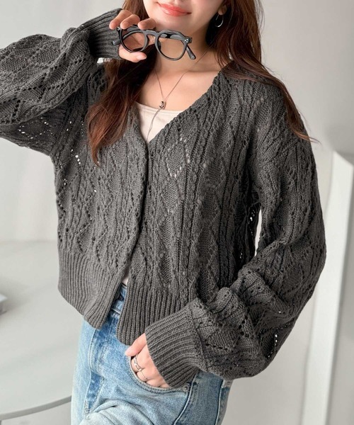 日本🇯🇵連線 Classical Elf 簍空針織外套 麻花針織 短版 V領 4色(任買兩件711免運)/預購