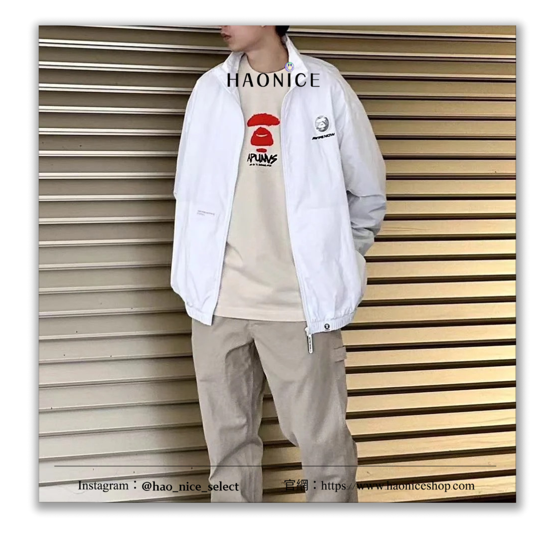 【HAO NICE 】100%日本正品🇯🇵 Aape 25FW 秋冬新款 經典猿人頭 素色刺繡貼布字母長袖拉鍊 風衣外套🔥7640XXM