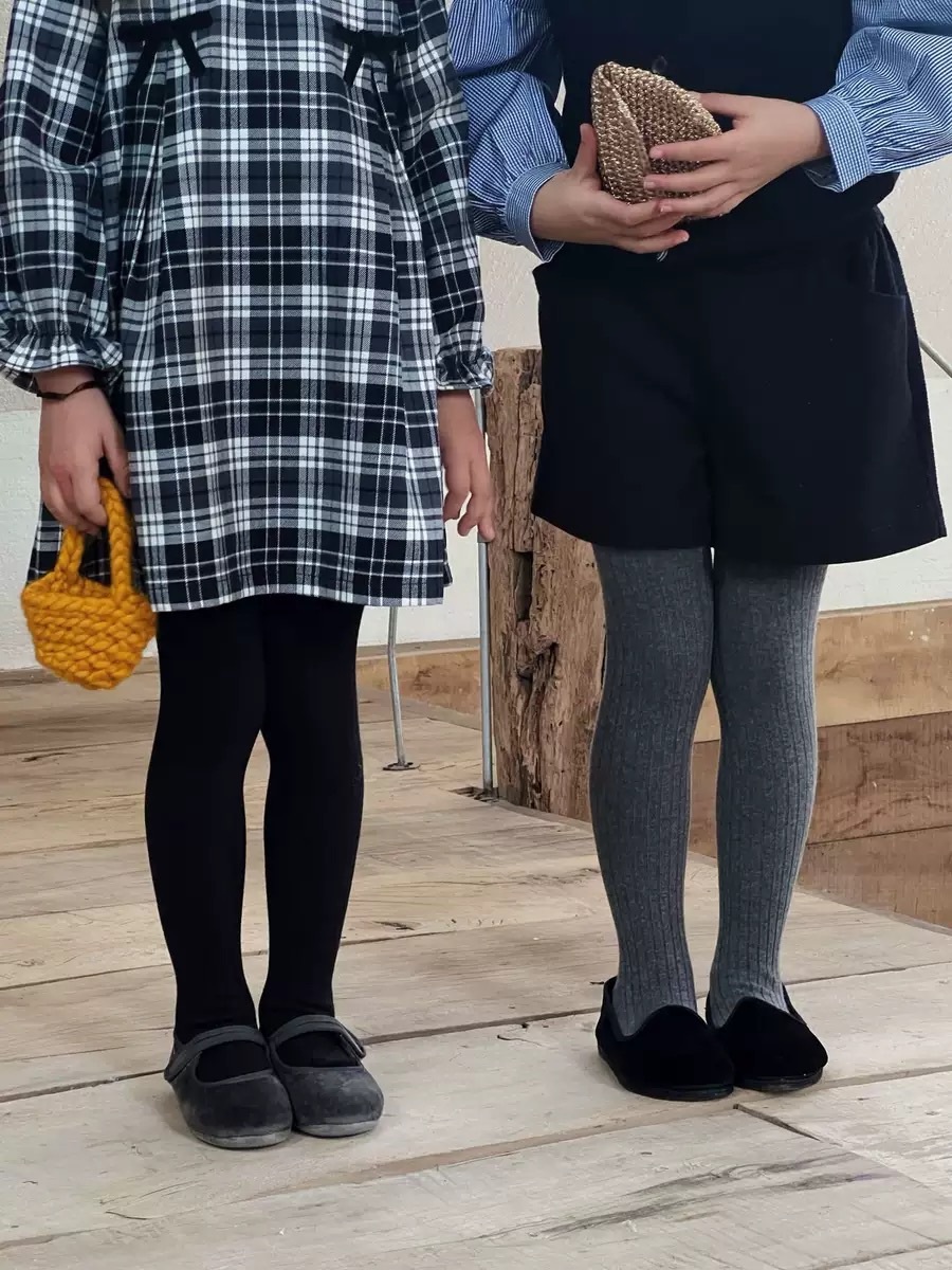復古色寬條紋褲襪