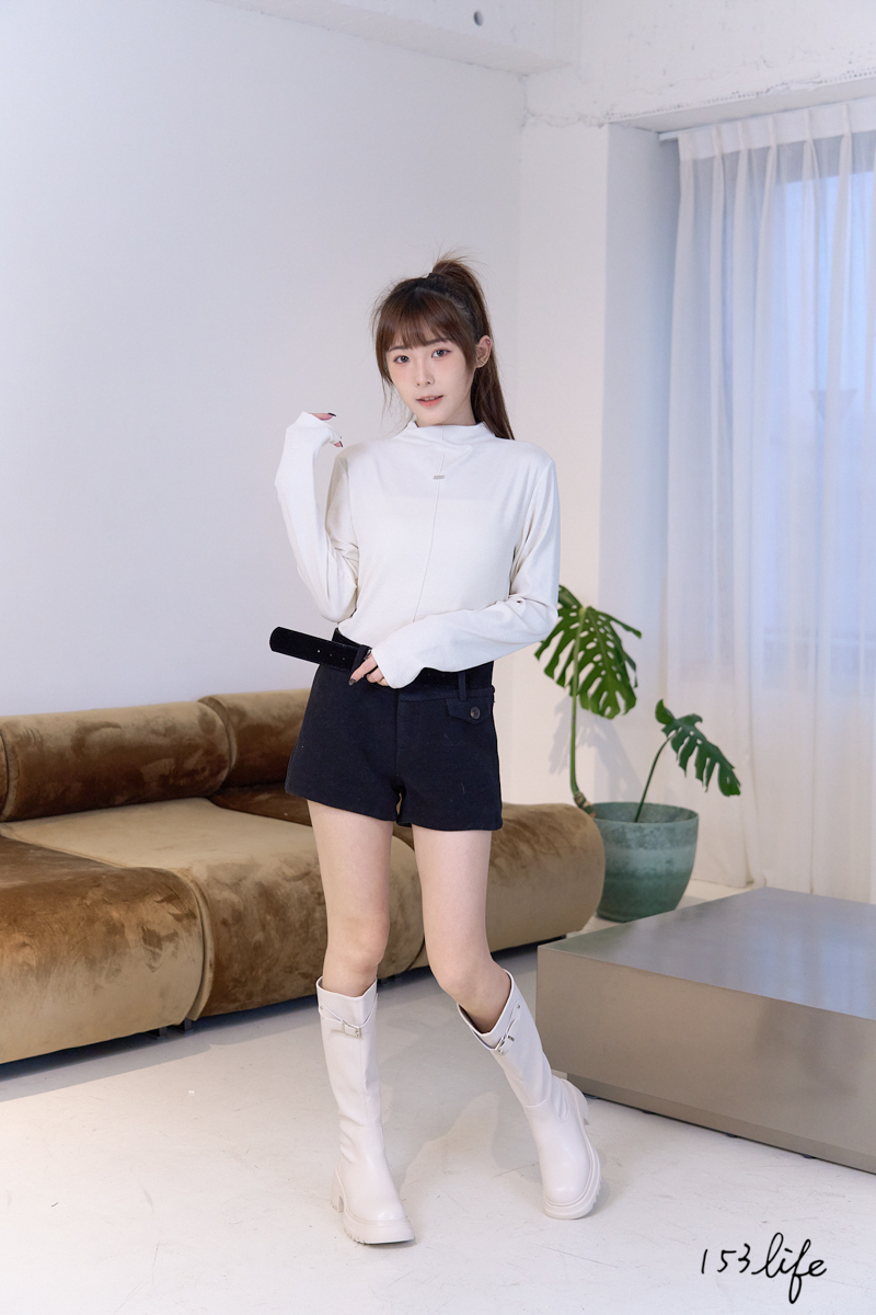 |現貨|寬皮帶造型辣妹毛呢短褲(S-L)