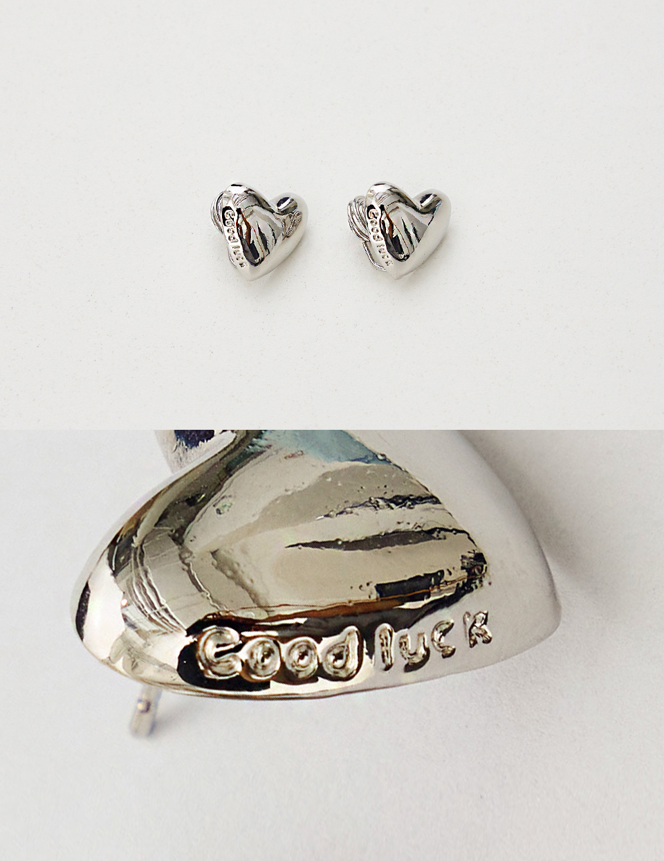 Lucky愛心。針式耳環