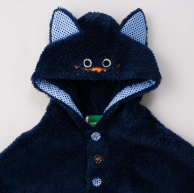 RMB10OW008BL Rag-mart 海軍藍貓貓柔軟造型斗篷