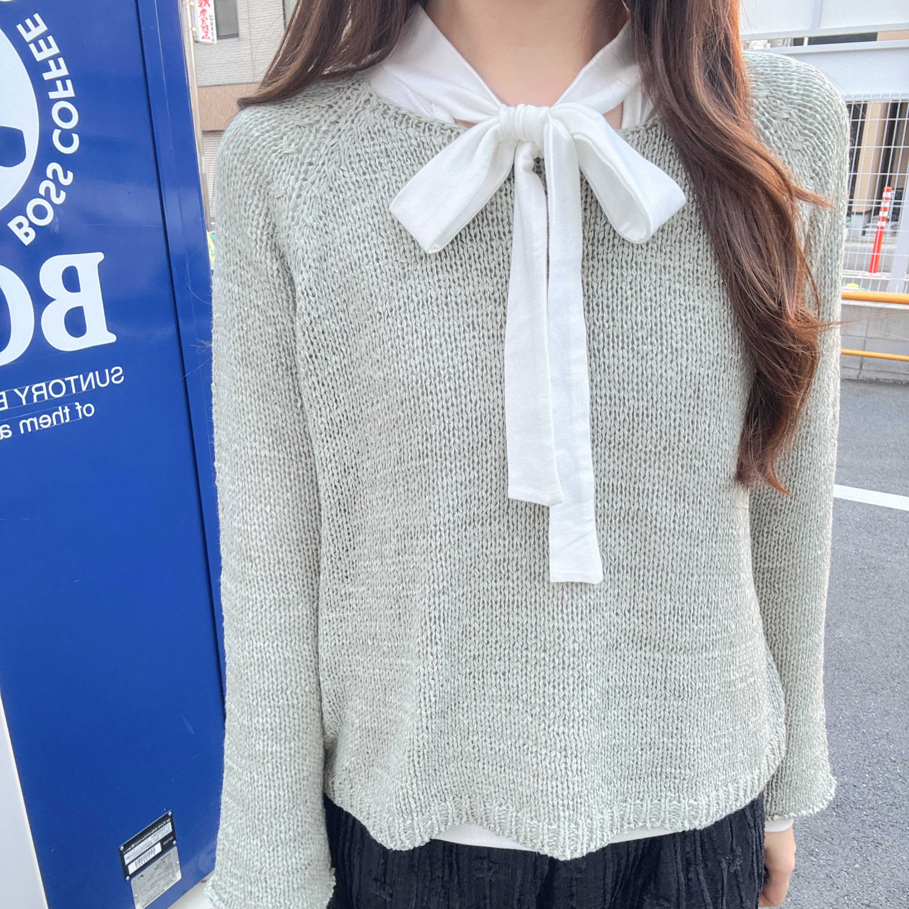 蝴蝶結領帶棉top