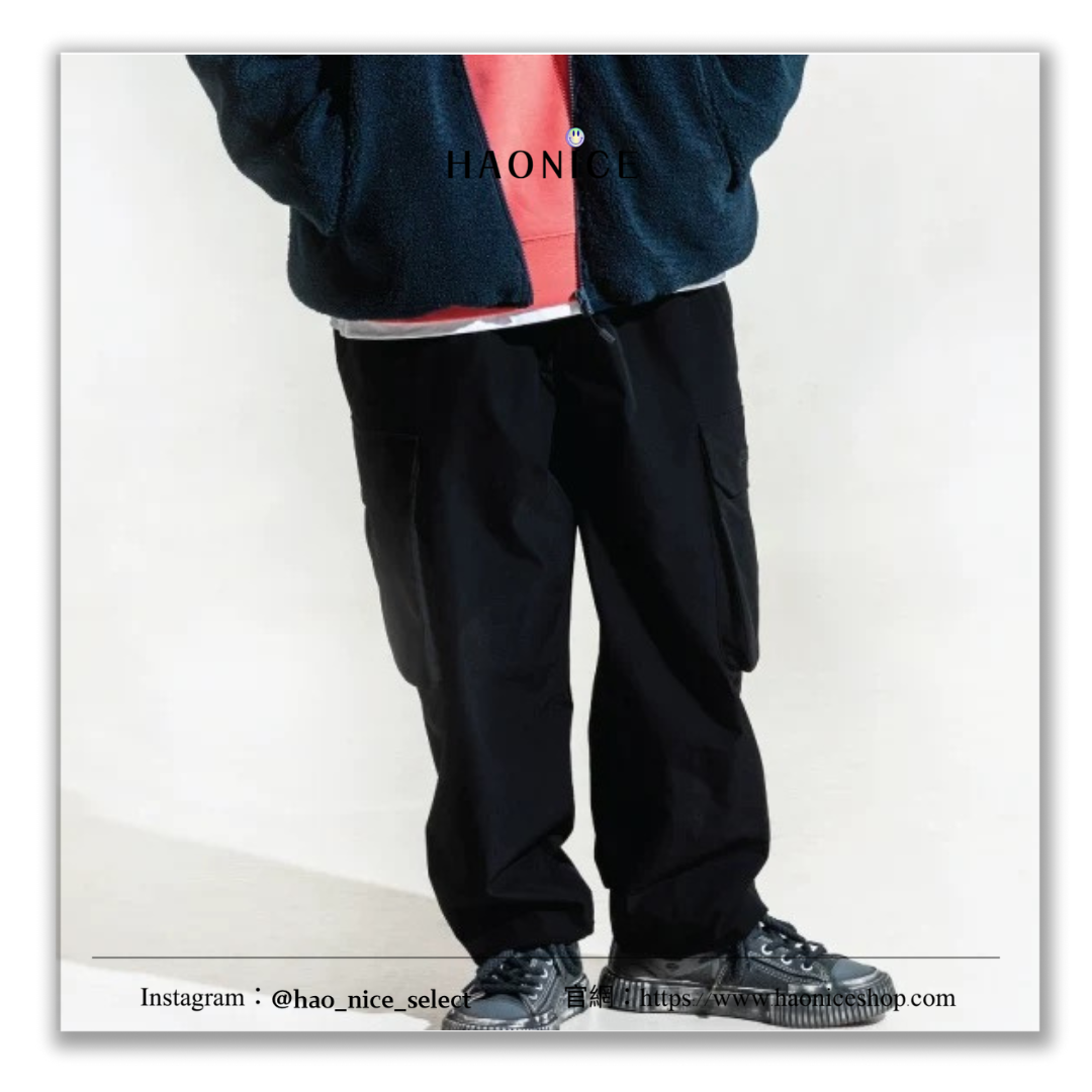 【HAO NICE 】100%日本正品🇰🇷 Aape  25FW 秋冬新款  猿人頭 素色徽章多口袋 橡筋束腳口工裝長褲 B621XXN