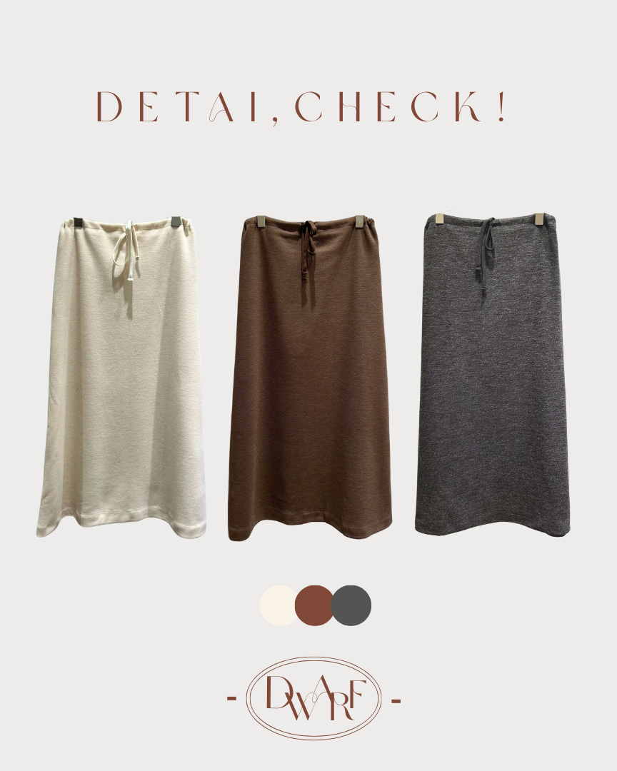 《KR》暗窩夫格紋長傘裙 (自行束腰)