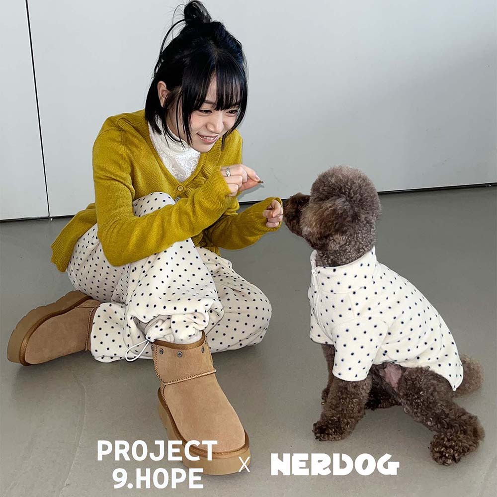 【 韓國連線 】NERDOG｜圓點羊毛長褲(白色）－大人系列