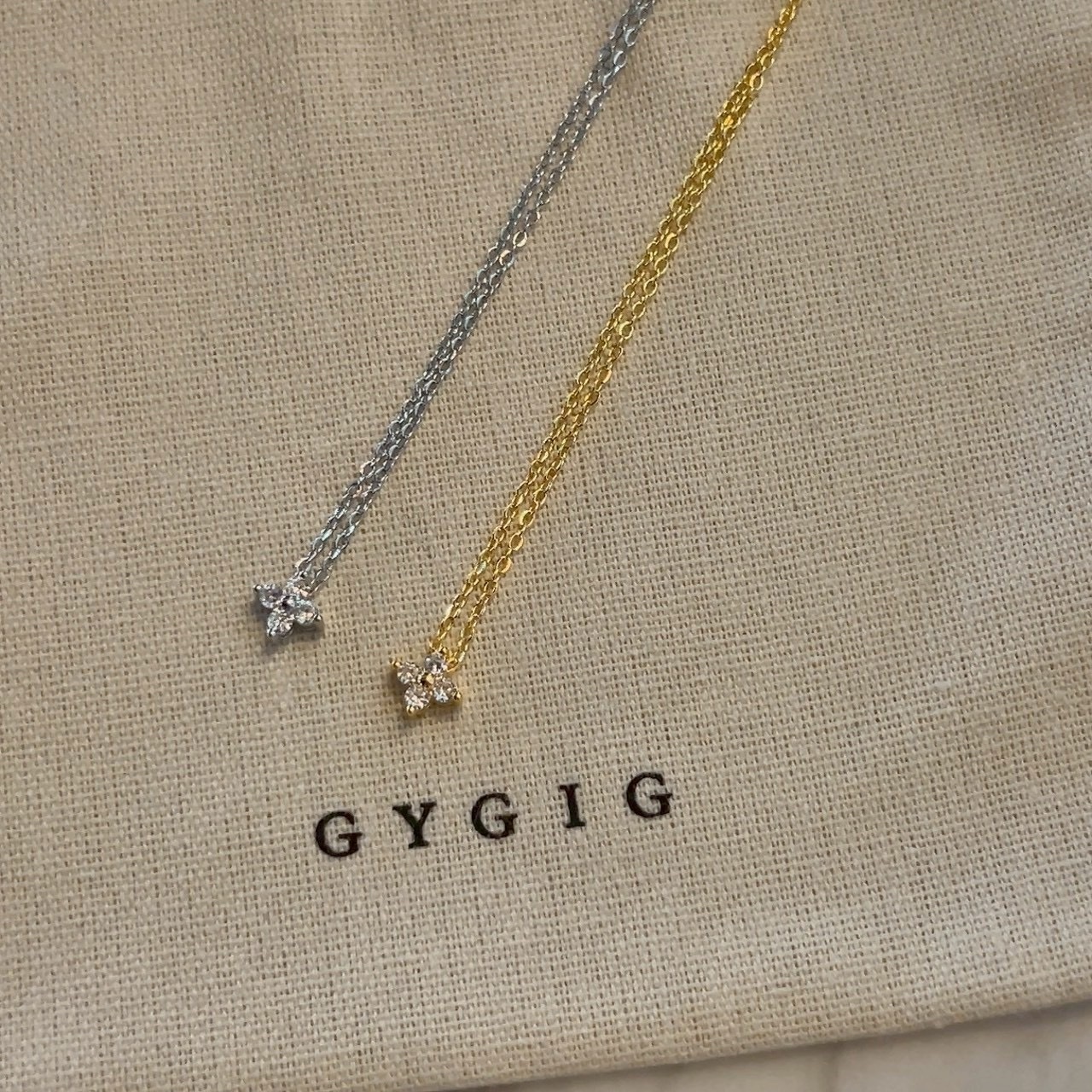 Gy”s925單顆迷你小老花鑽”細緻小墜細項鍊