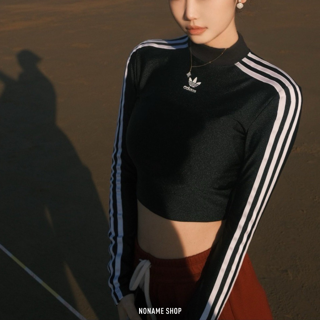 ADIDAS ORIGINALS 3-Stripes 三葉草 三線 微高領 辣妹 短版 修身 長袖 三色 (女款)