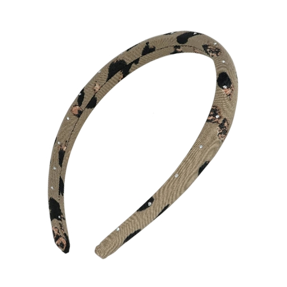 L. ERICKSON 水鑽綴飾印花髮箍〈灰褐色〉