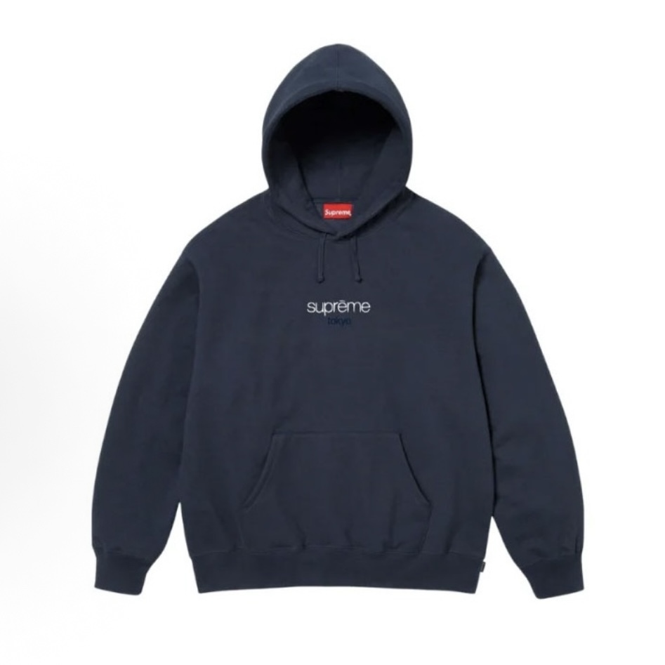SUPREME CLASSIC LOGO SHOP TOKYO HOODED SWEATSHIRT 城市限定 東京 帽Ｔ深藍-FW25SW29