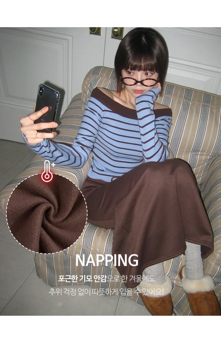 【優惠預訂】韓國絨毛底棉質長裙（4色）