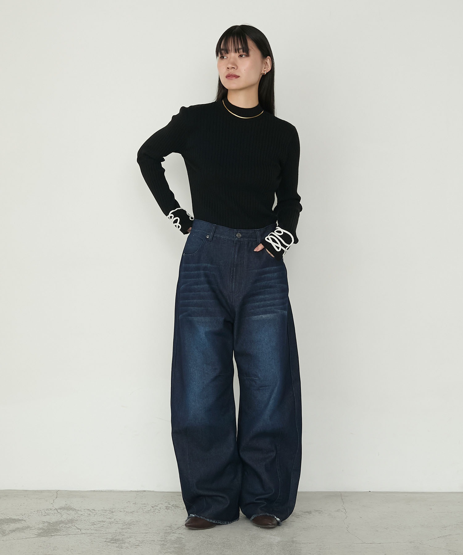 🇯🇵 FORKSY. 流蘇 彎刀褲 繭型褲 長褲 寬褲 牛仔褲 / 預購